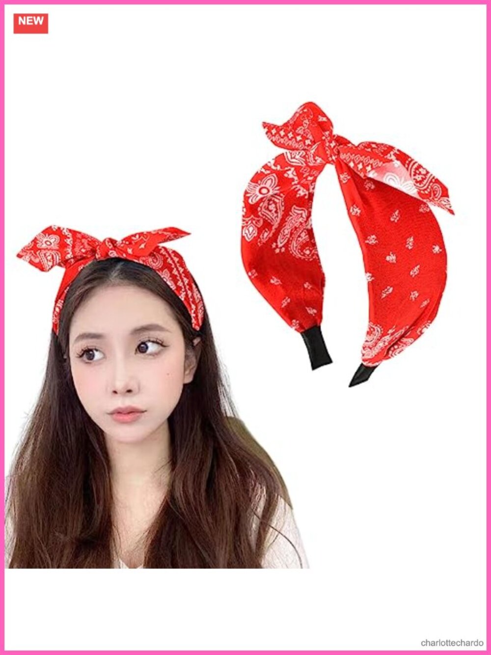 Boho Paisley Bandana Bow Knot Headband Non-Slip Hair Accessory
